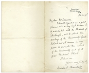 Winston Churchill Letter Signed as President of the Board of Trade in 1908